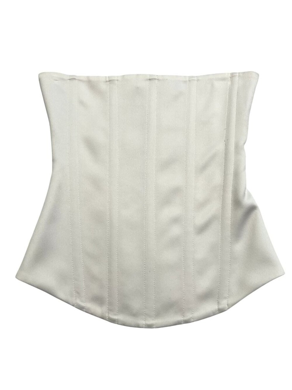 LEAU Sphynx Satin Corset Top in White